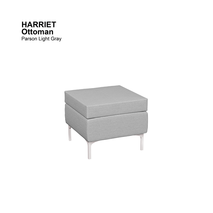 MORE HARRIET OPTIONS Harriet Ottoman Harriet Ottoman Fabric Parson Light Gray Mandaue Foam
