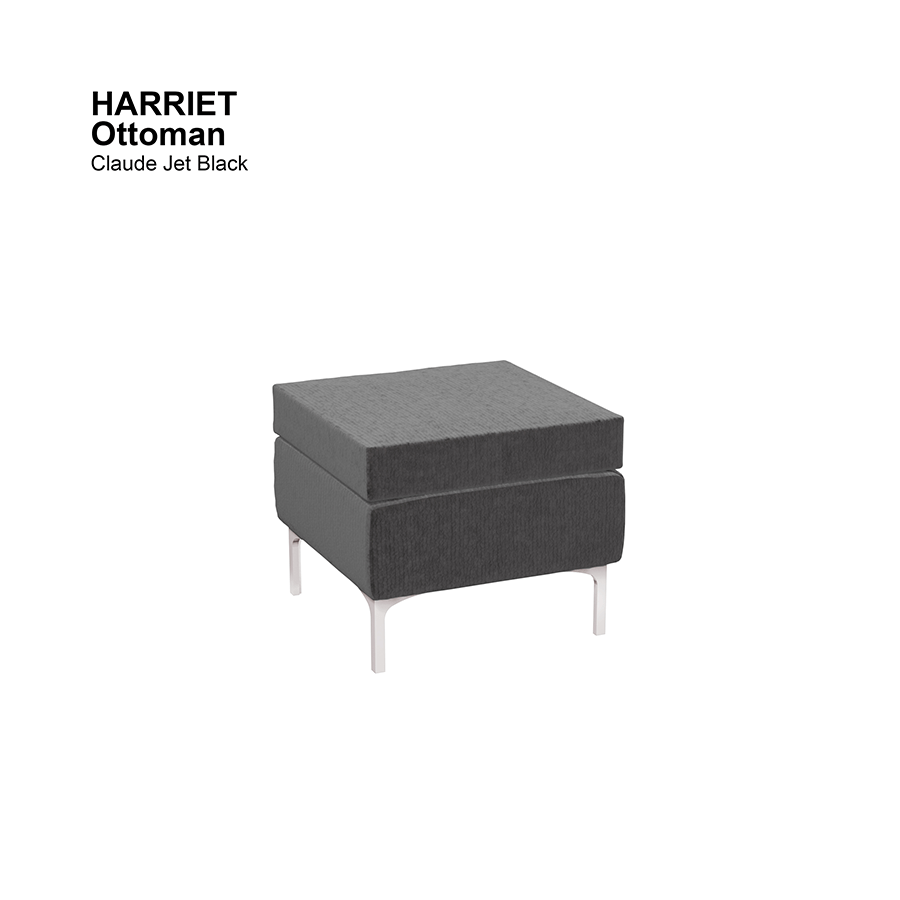 MORE HARRIET OPTIONS Harriet Ottoman Harriet Ottoman Lux Claude Jet Black Mandaue Foam