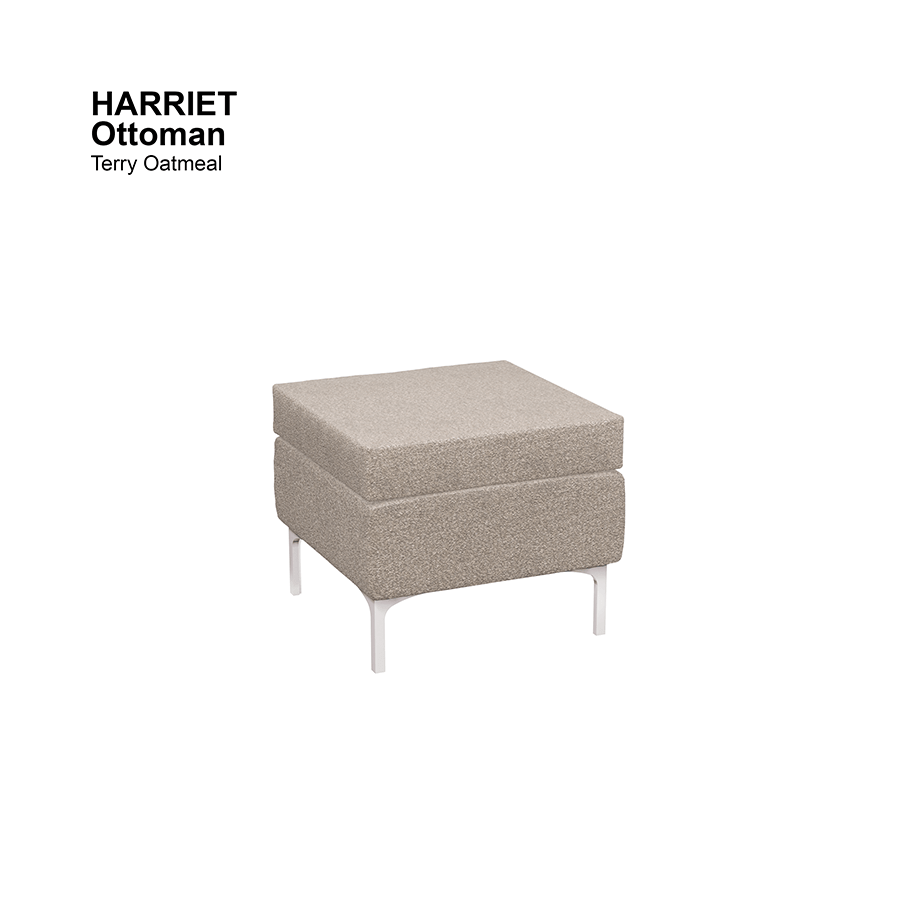 MORE HARRIET OPTIONS Harriet Ottoman Harriet Ottoman Lux Terry Oatmeal Mandaue Foam