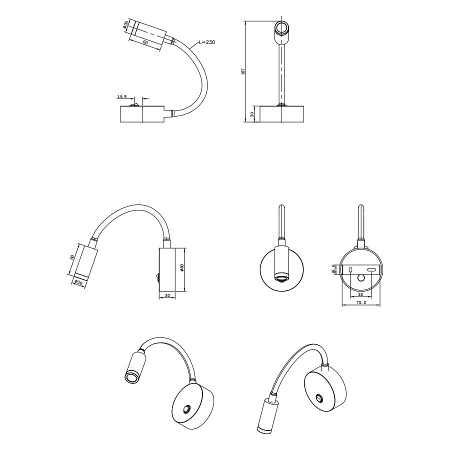 Hassa Adjustable Wall Spotlight Hassa Adjustable Wall Spotlight Black Mandaue Foam