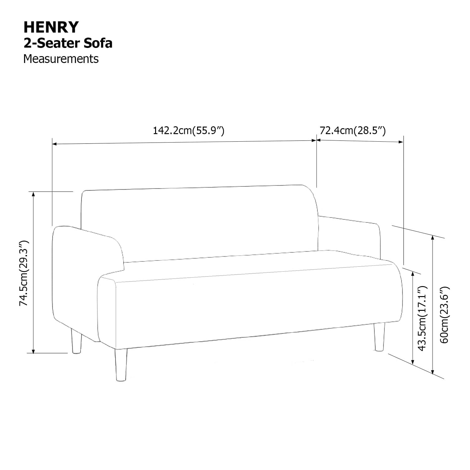 Henry 2 Seater Sofa