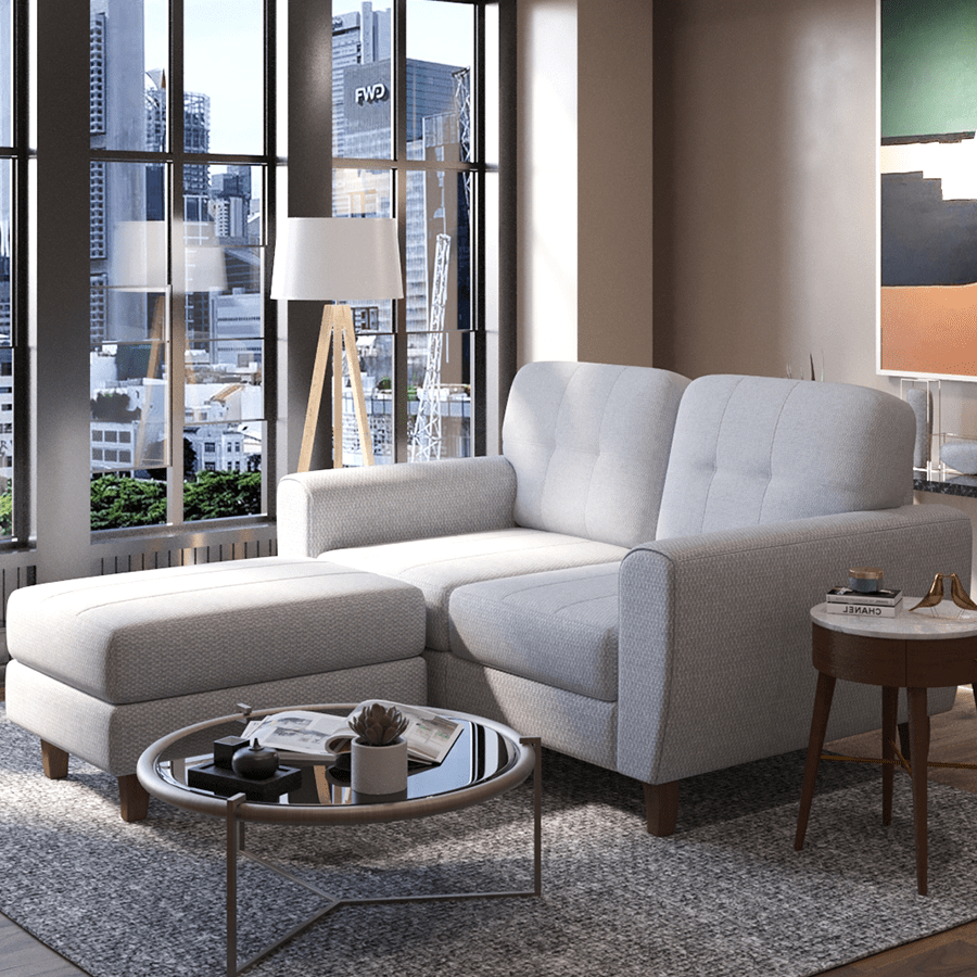 Hervey 2 Seat with Ottoman Sofa