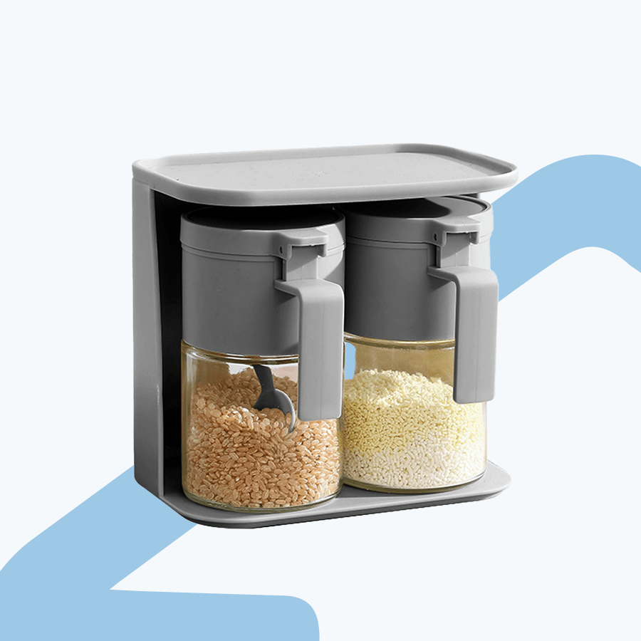 Hugo Spice Jar with Holder - 2pc Set