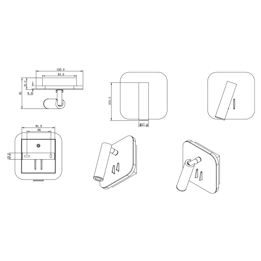 Huje Wall Spotlight Huje Wall Spotlight Black Mandaue Foam