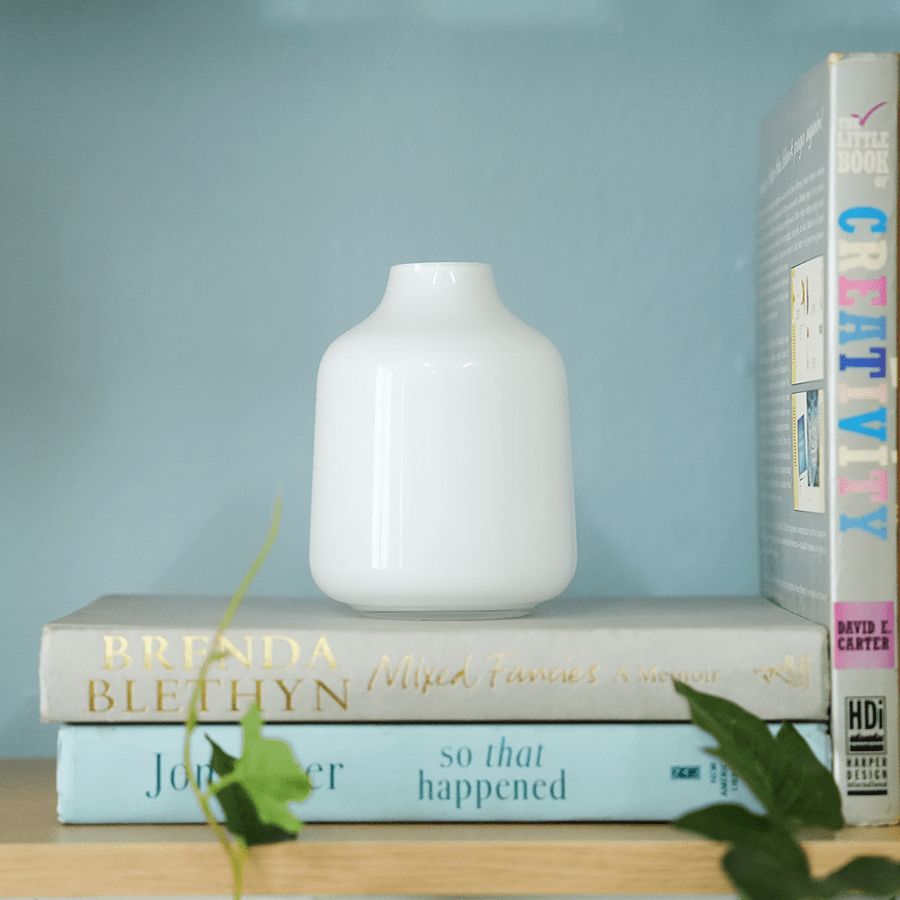 Hydria White Glass Vase Hydria White Glass Vase Mandaue Foam