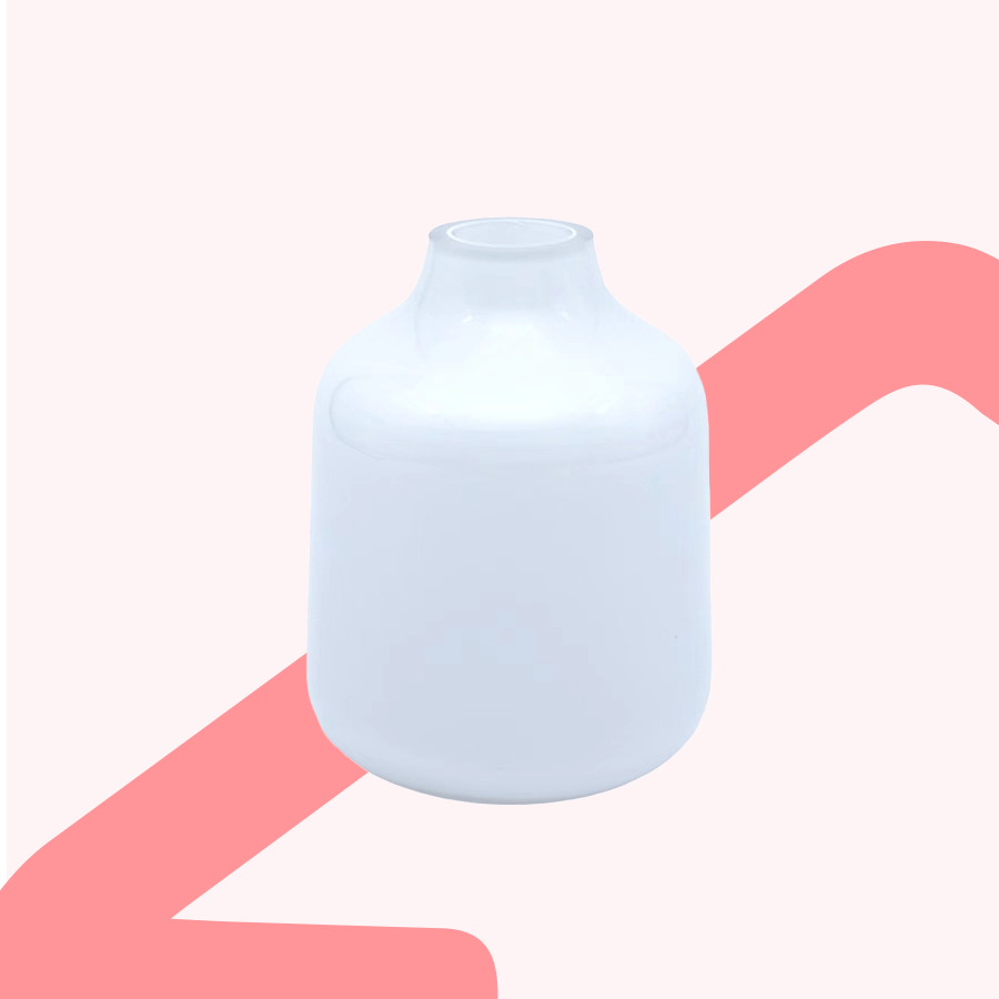 Hydria White Glass Vase