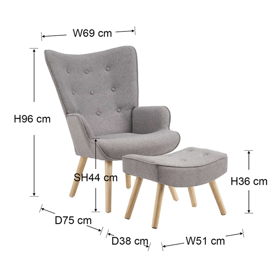 Ivan Armchair with Foot Stool Ivan Armchair with Foot Stool Mandaue Foam