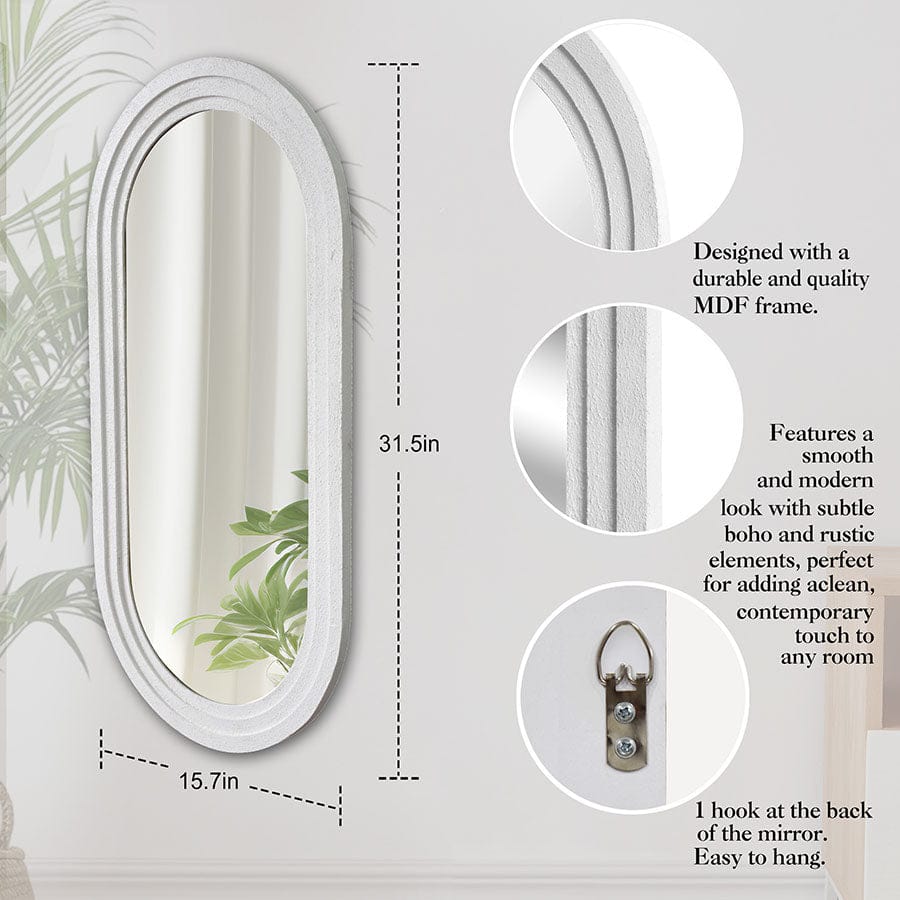Jari Decorative Pill Mirror 40x80cm