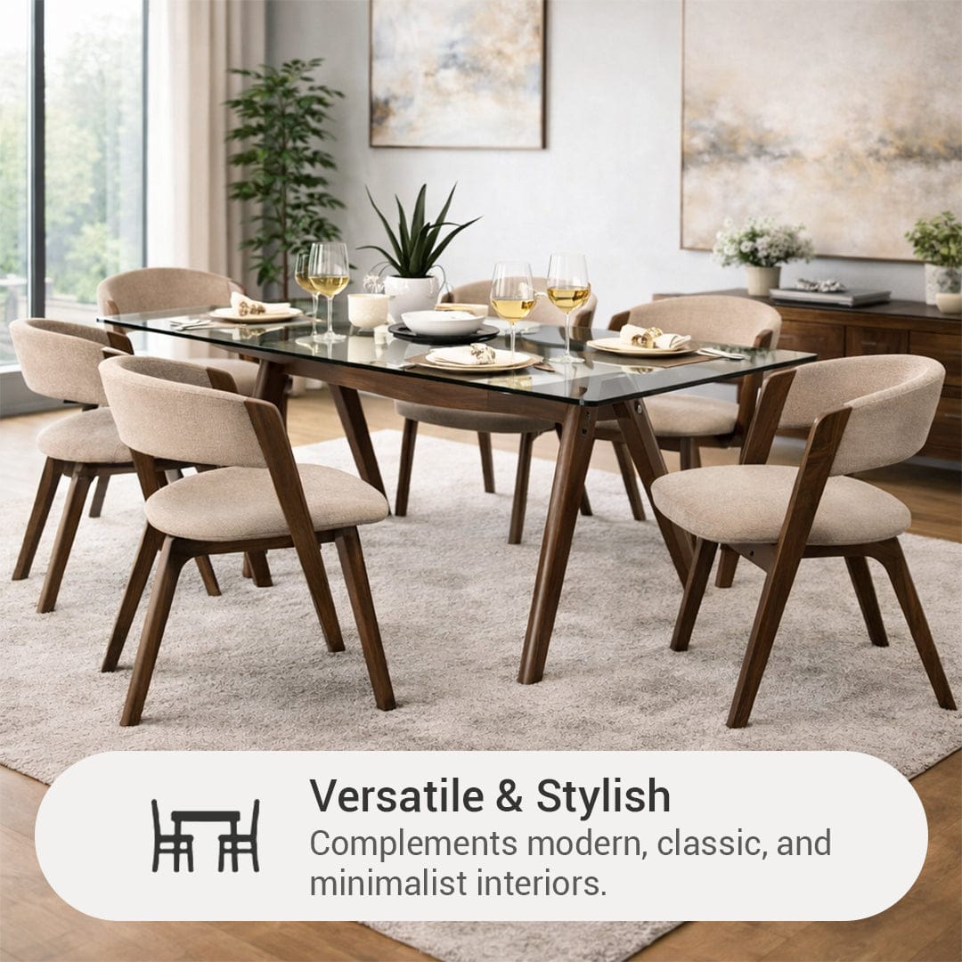 Jensen Glass Top 6 Seater Dining Set