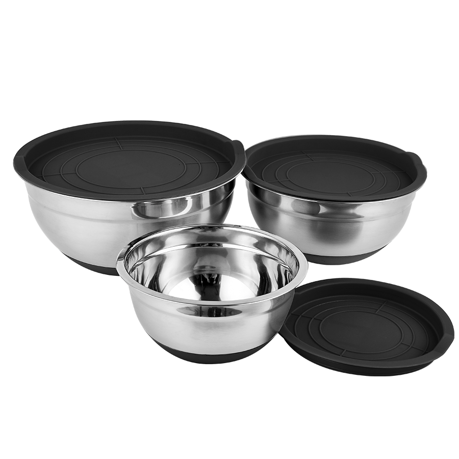 Kai Stainless Steel Mixing Bowl with Lid Set of 3