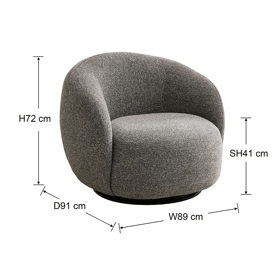 Kelly Swivel Arm Chair