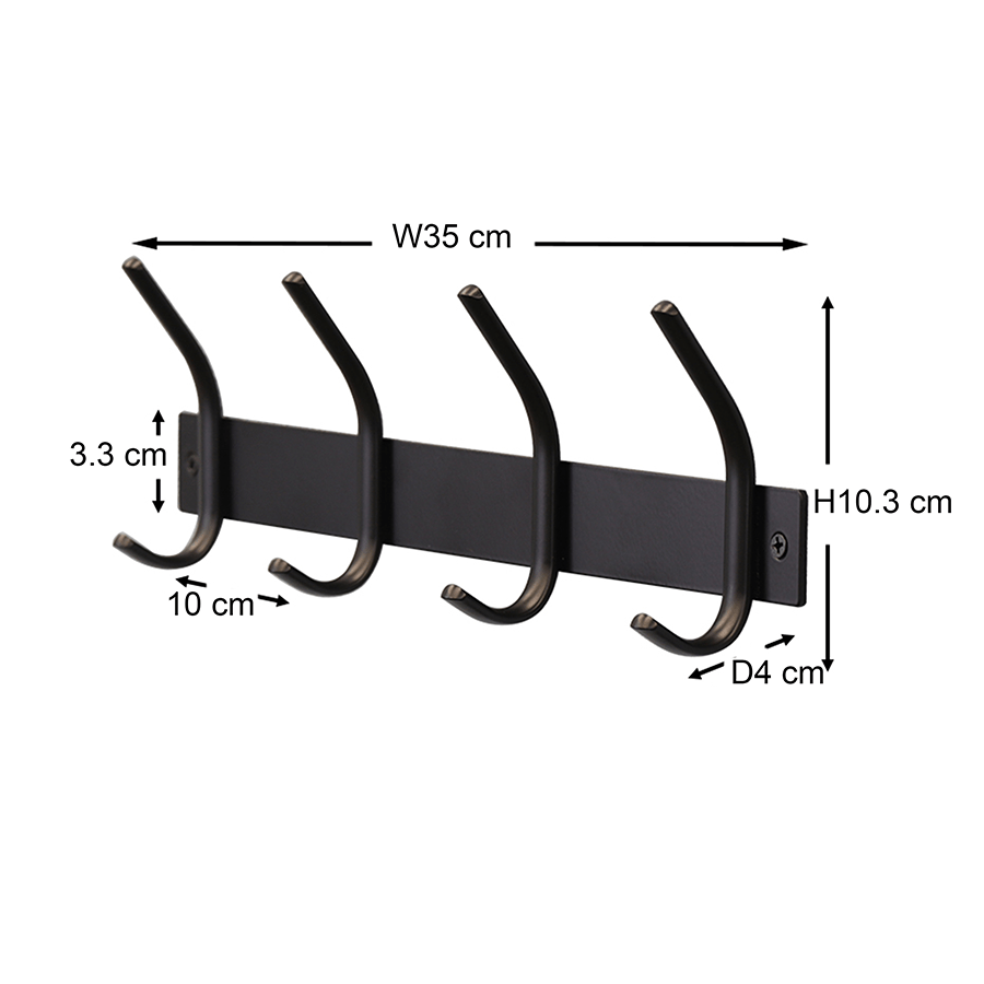 Lana Wall Mounted 4 Hooks