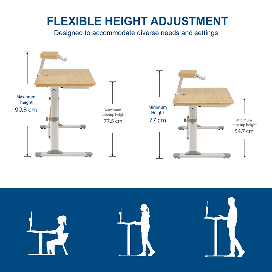 Lavita Adjustable Desk with Shelf