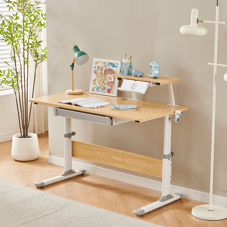 Lavita Adjustable Desk with Shelf