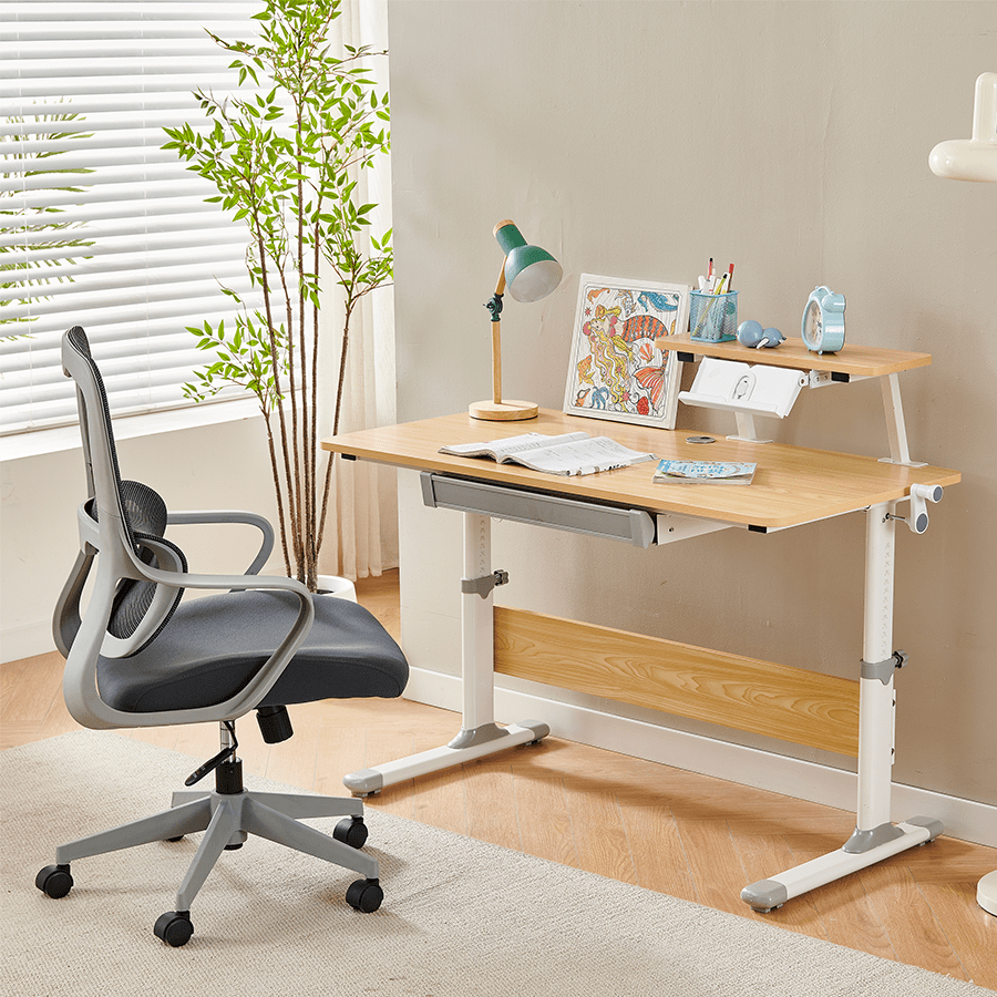 Lavita Adjustable Desk with Shelf