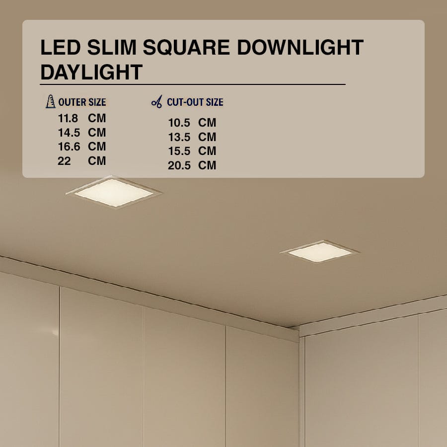 LED Slim Square Downlight Daylight