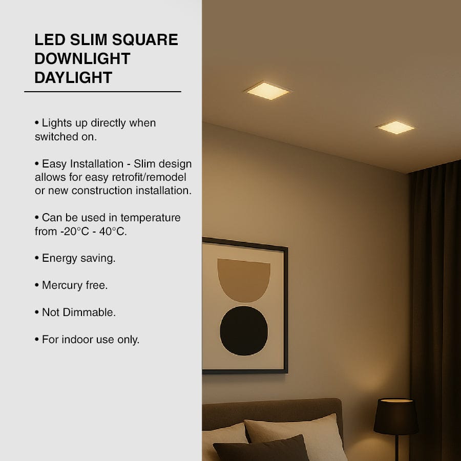LED Slim Square Downlight Daylight