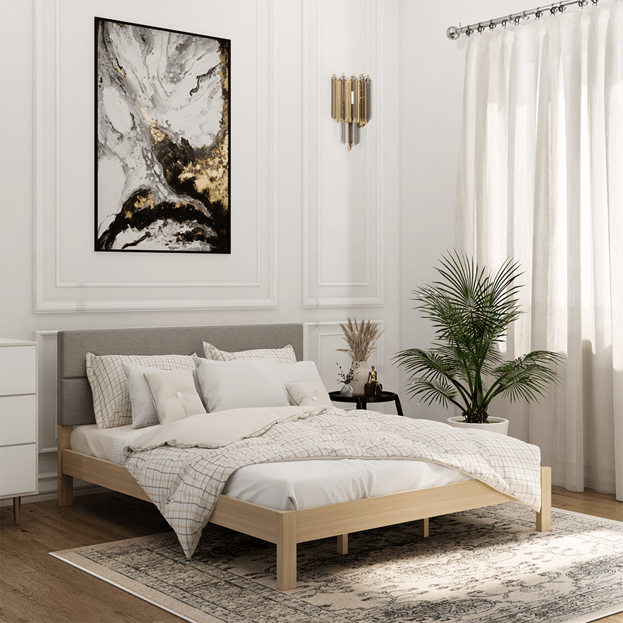 MORE LENNON OPTIONS Lennon 72x75" Bed - Oak Lennon 72x75" Bed - Oak Mandaue Foam