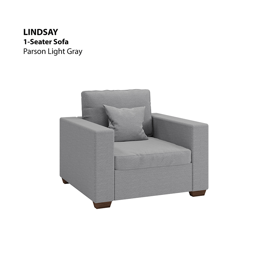 MORE LINDSAY OPTIONS Lindsay 1 Seater Sofa Lindsay 1 Seater Sofa Fabric Parson Light Gray Mandaue Foam
