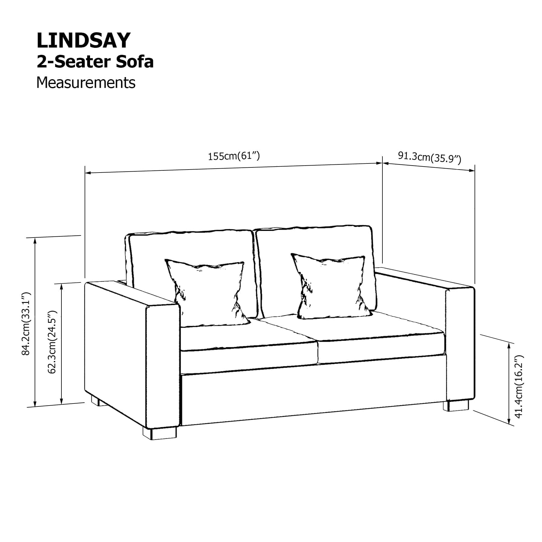 Lindsay 2 Seater Sofa