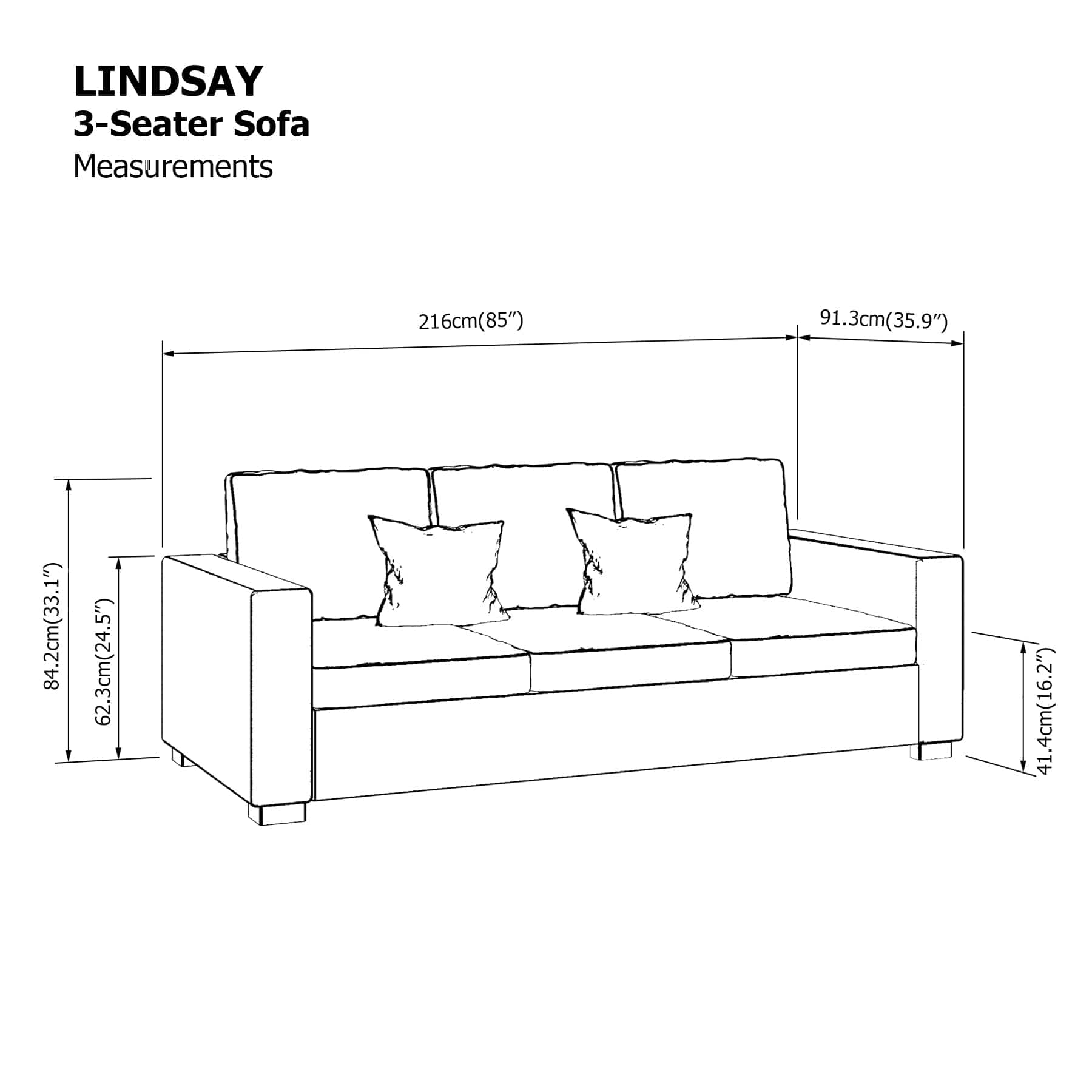 Lindsay 3 Seater Sofa