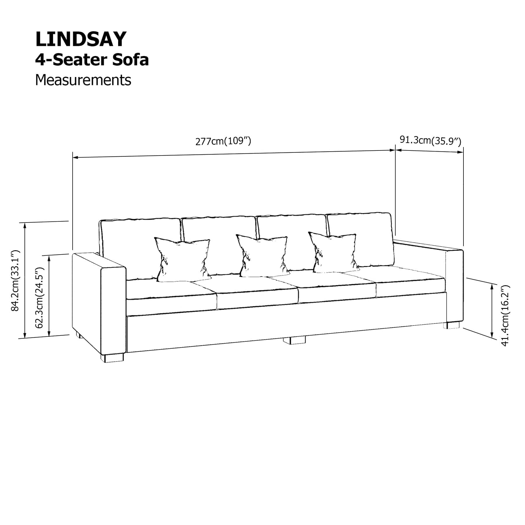 Lindsay 4 Seater Sofa