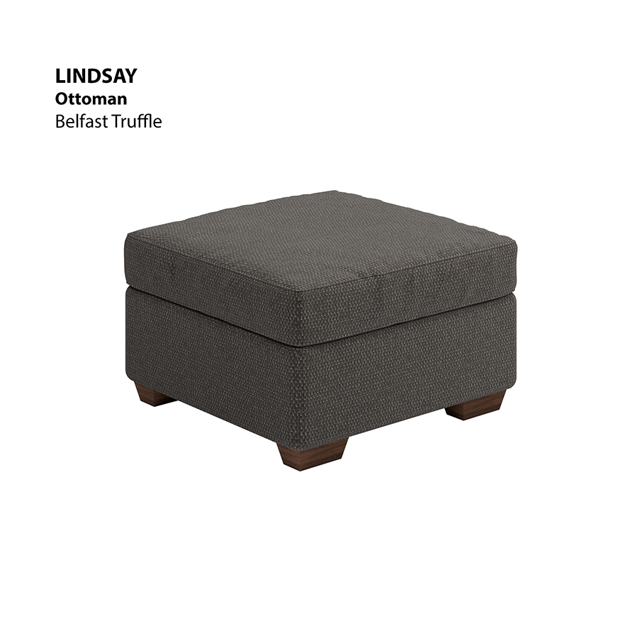 MORE LINDSAY OPTIONS Lindsay Ottoman Lindsay Ottoman Fabric Belfast Truffle Mandaue Foam