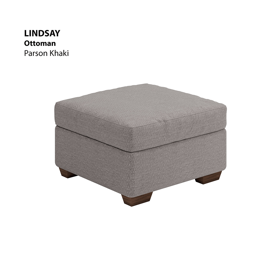 MORE LINDSAY OPTIONS Lindsay Ottoman Lindsay Ottoman Fabric Parson Khaki Mandaue Foam