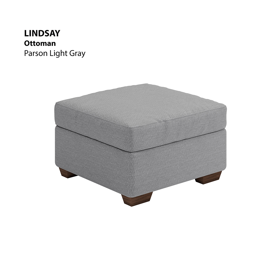MORE LINDSAY OPTIONS Lindsay Ottoman Lindsay Ottoman Fabric Parson Light Gray Mandaue Foam