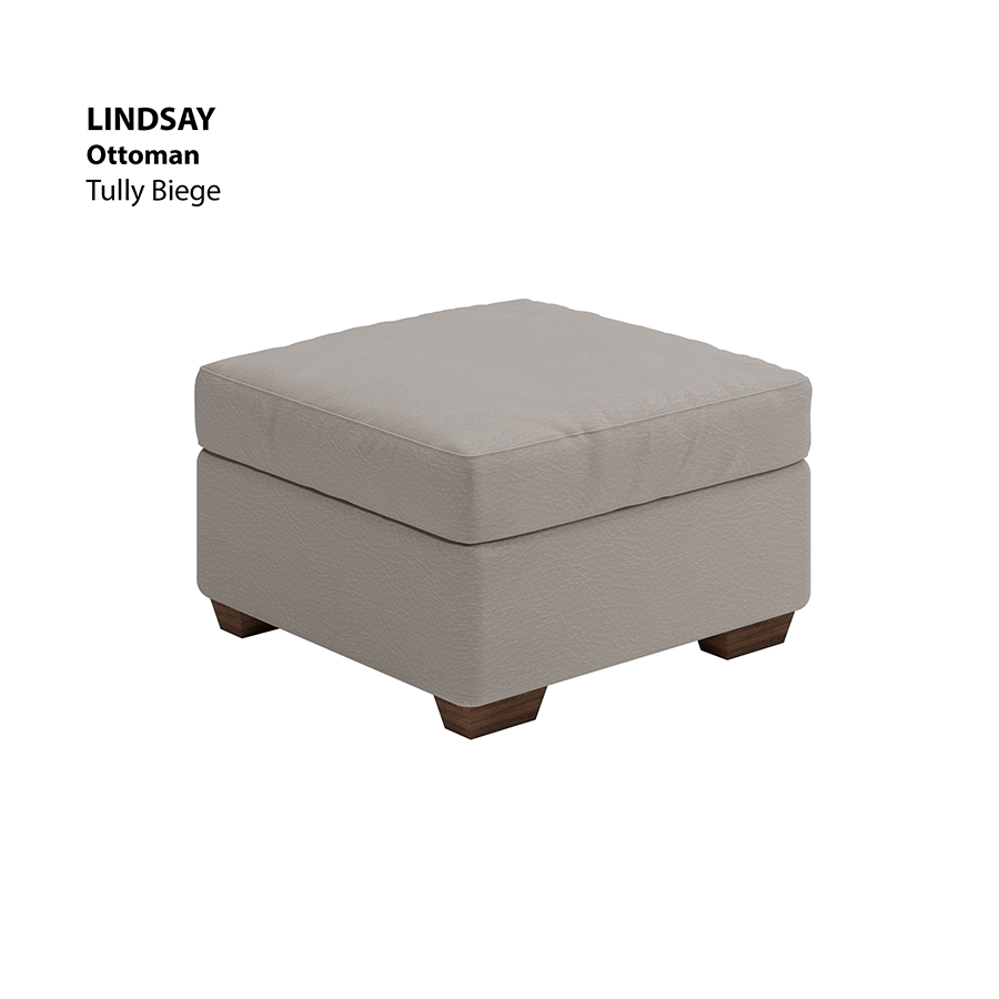 MORE LINDSAY OPTIONS Lindsay Ottoman Lindsay Ottoman Leatherette Tully Beige Mandaue Foam