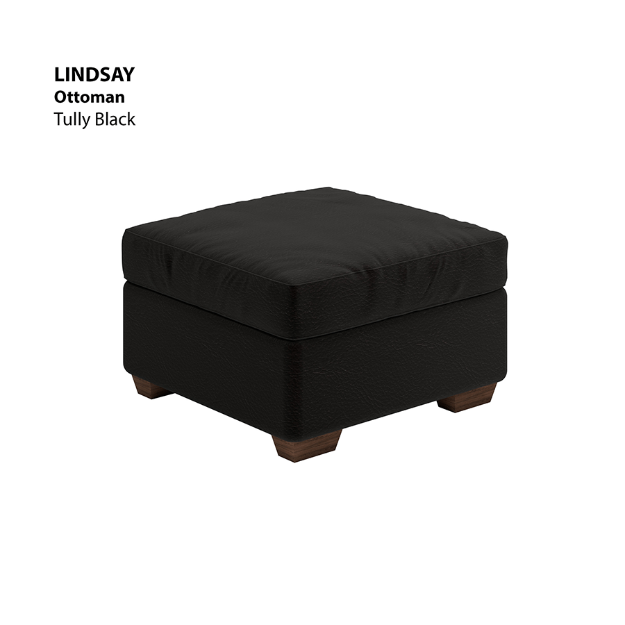 MORE LINDSAY OPTIONS Lindsay Ottoman Lindsay Ottoman Leatherette Tully Black Mandaue Foam