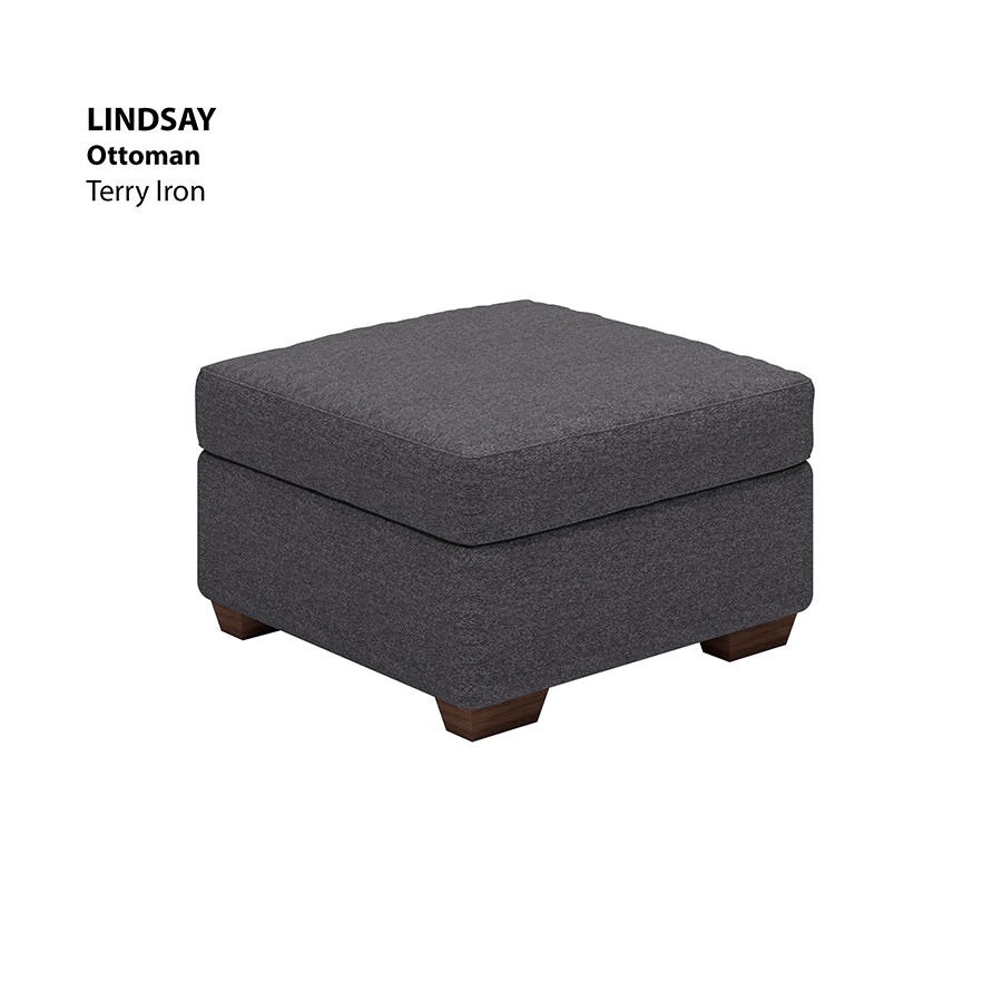 MORE LINDSAY OPTIONS Lindsay Ottoman Lindsay Ottoman Lux Terry Iron Mandaue Foam