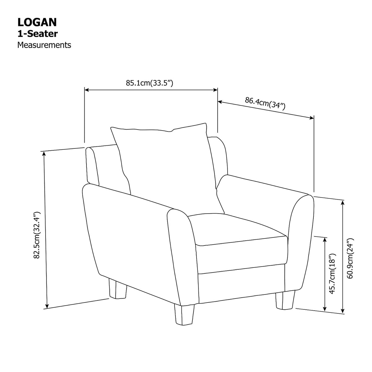 Logan 1 Seater Sofa