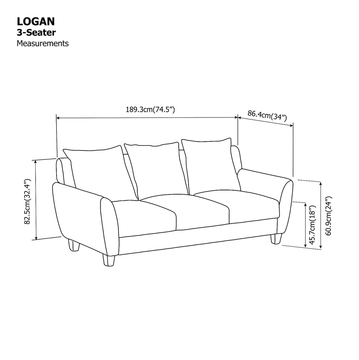 Logan 3 Seater Sofa