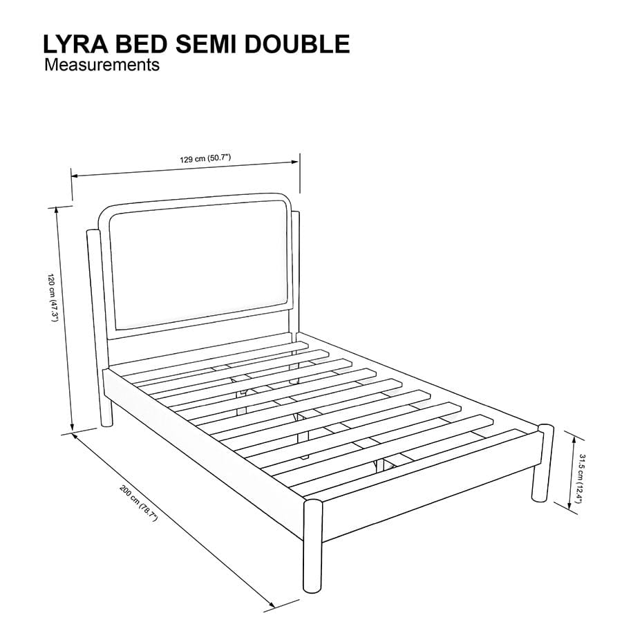 Lyra 48X75" Bed - Walnut