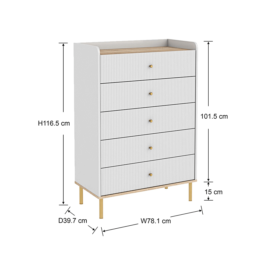 Maree Chest of 5 Drawers