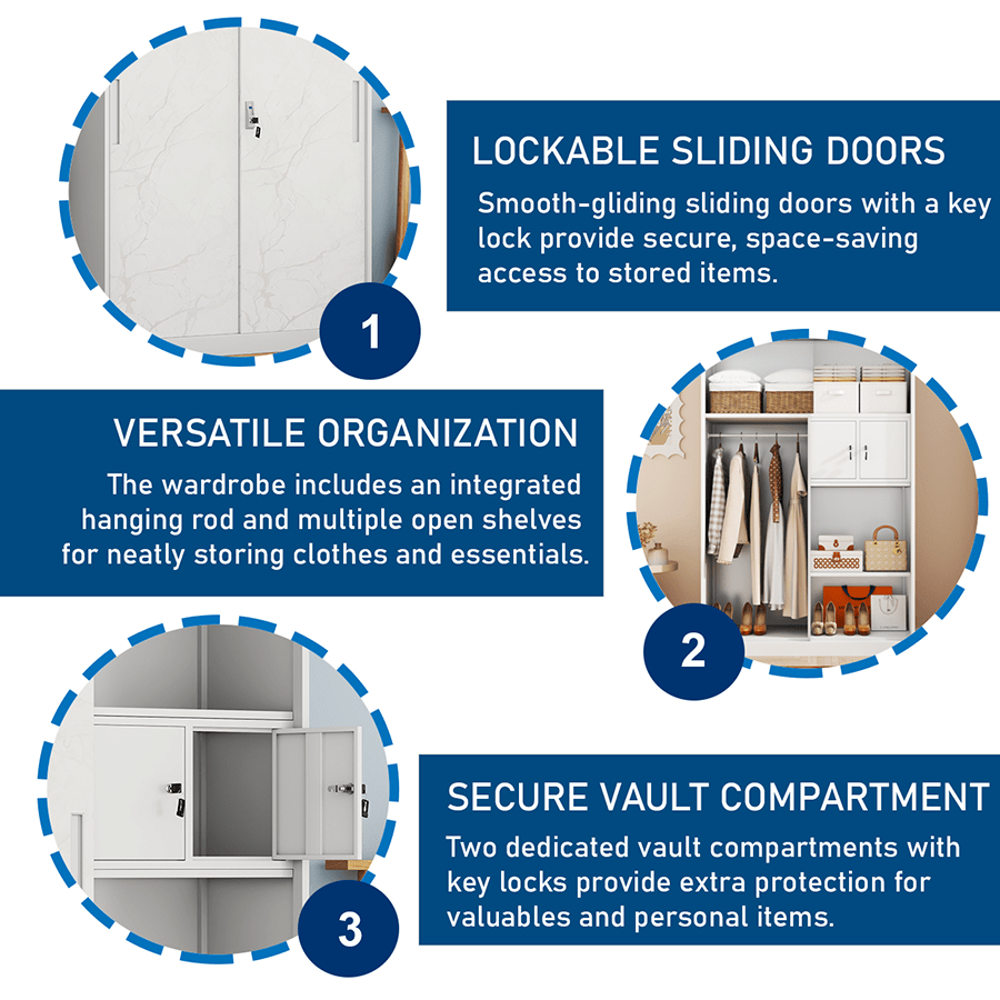 Margo Metal Sliding Wardrobe Printed