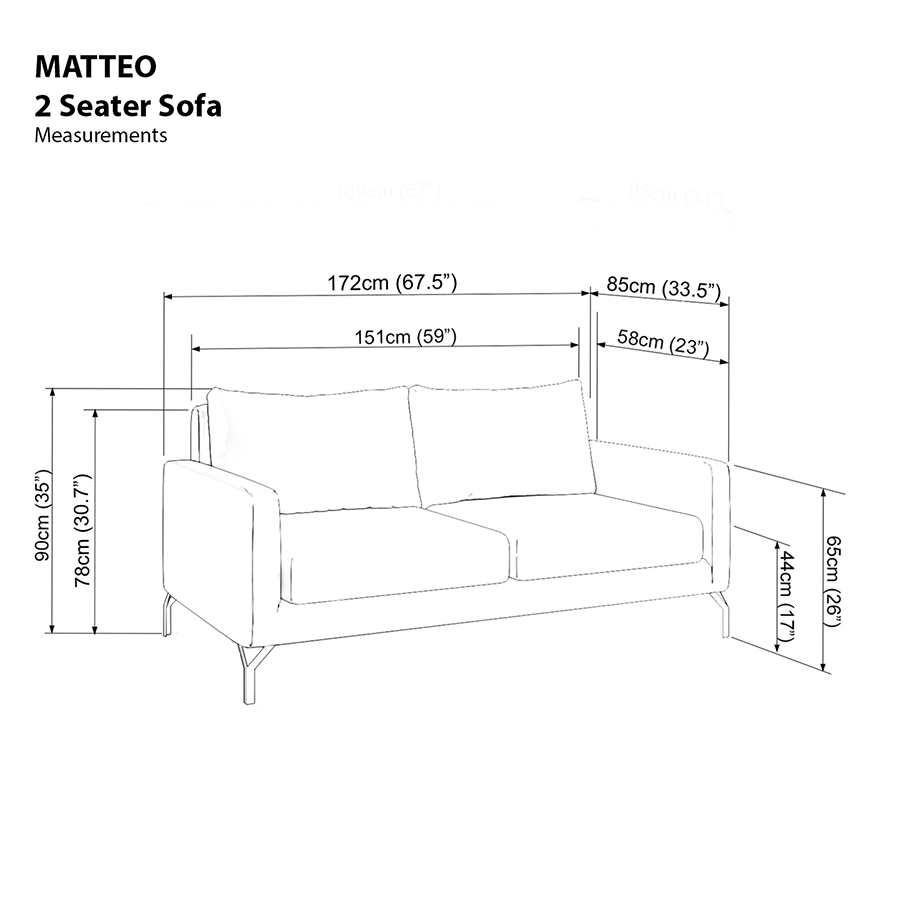 Matteo 2 Seater Sofa