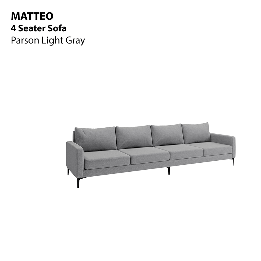 MORE MATTEO OPTIONS Matteo 4 Seater Sofa Matteo 4 Seater Sofa Fabric Parson Light Gray Mandaue Foam