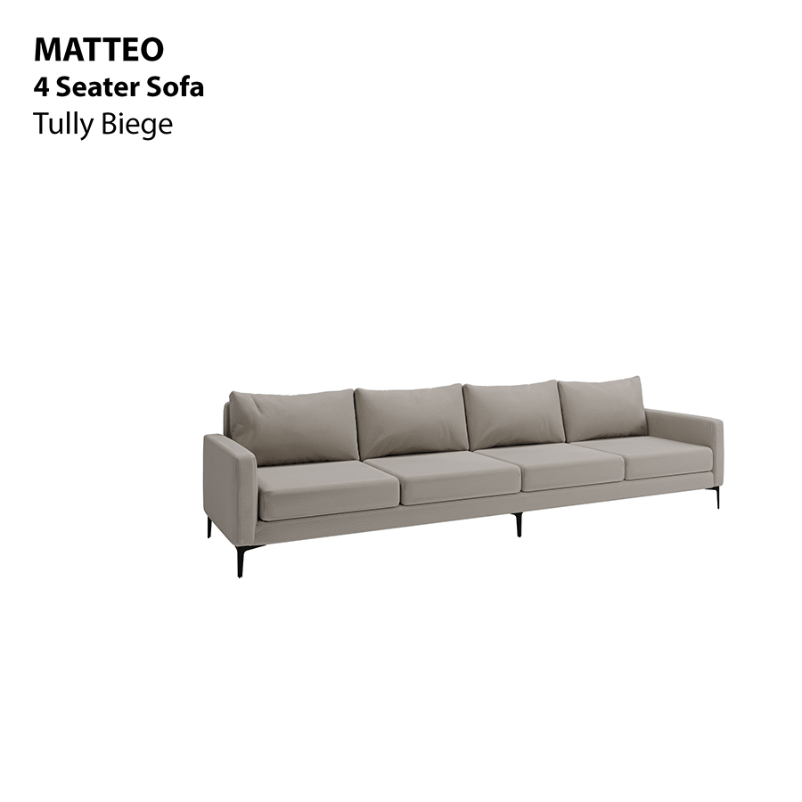 MORE MATTEO OPTIONS Matteo 4 Seater Sofa Matteo 4 Seater Sofa Leatherette Tully Beige Mandaue Foam
