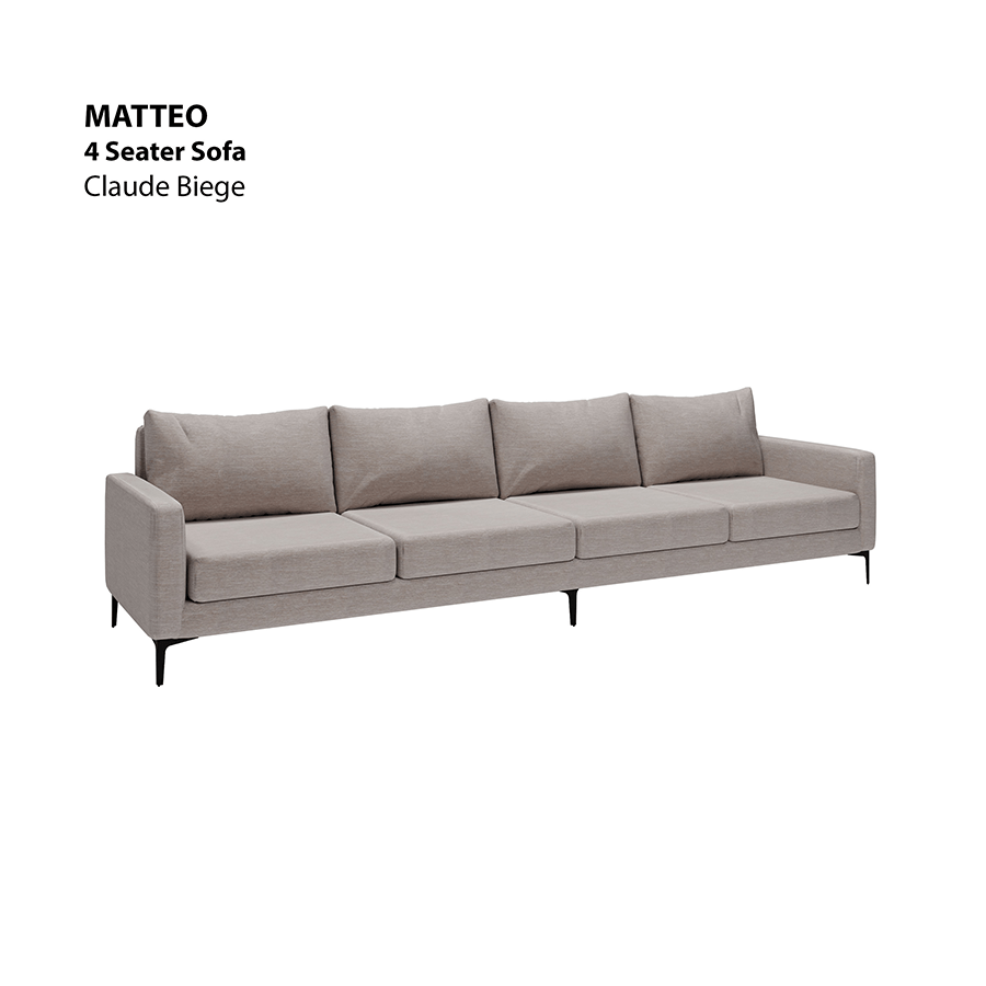 MORE MATTEO OPTIONS Matteo 4 Seater Sofa Matteo 4 Seater Sofa Lux Claude Beige Mandaue Foam