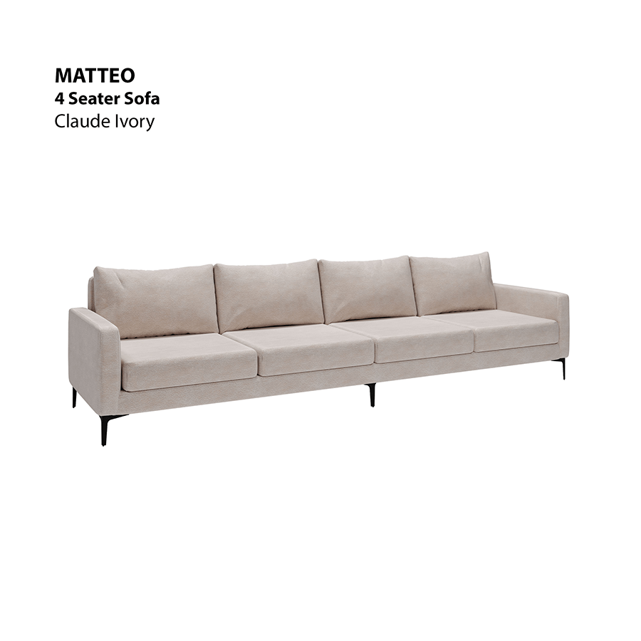 MORE MATTEO OPTIONS Matteo 4 Seater Sofa Matteo 4 Seater Sofa Lux Claude Ivory Mandaue Foam