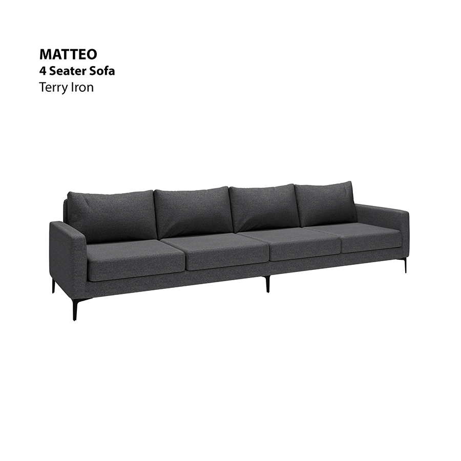 MORE MATTEO OPTIONS Matteo 4 Seater Sofa Matteo 4 Seater Sofa Lux Terry Iron Mandaue Foam