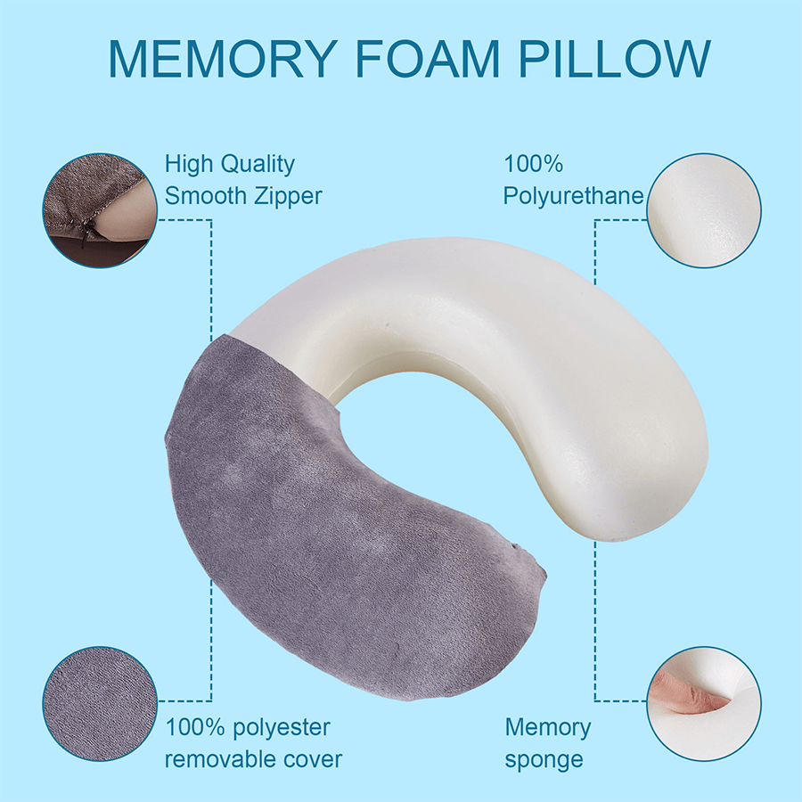 Memory Neck Pillow - Grey