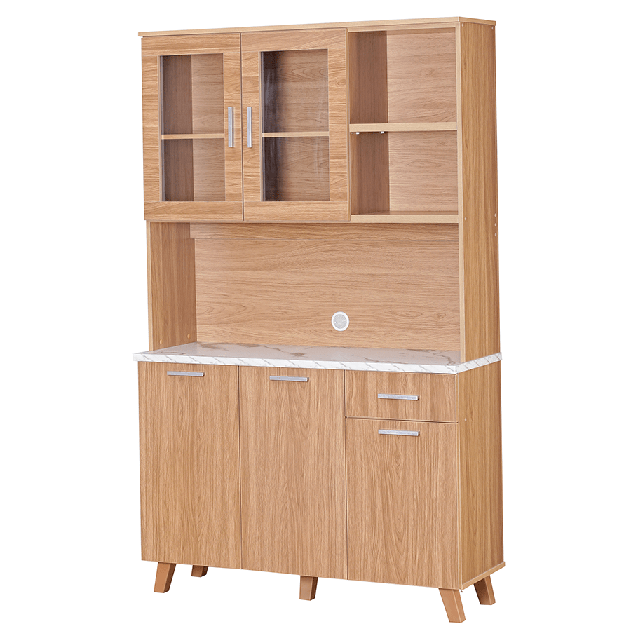 MORE MERRICK OPTIONS Merrick 3 Door Kitchen Cabinet Merrick 3 Door Kitchen Cabinet Oak + White Marble Mandaue Foam