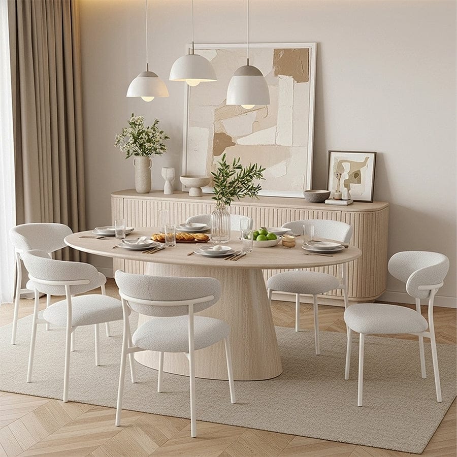 Nadeen 6 Seater Oval Dining Set