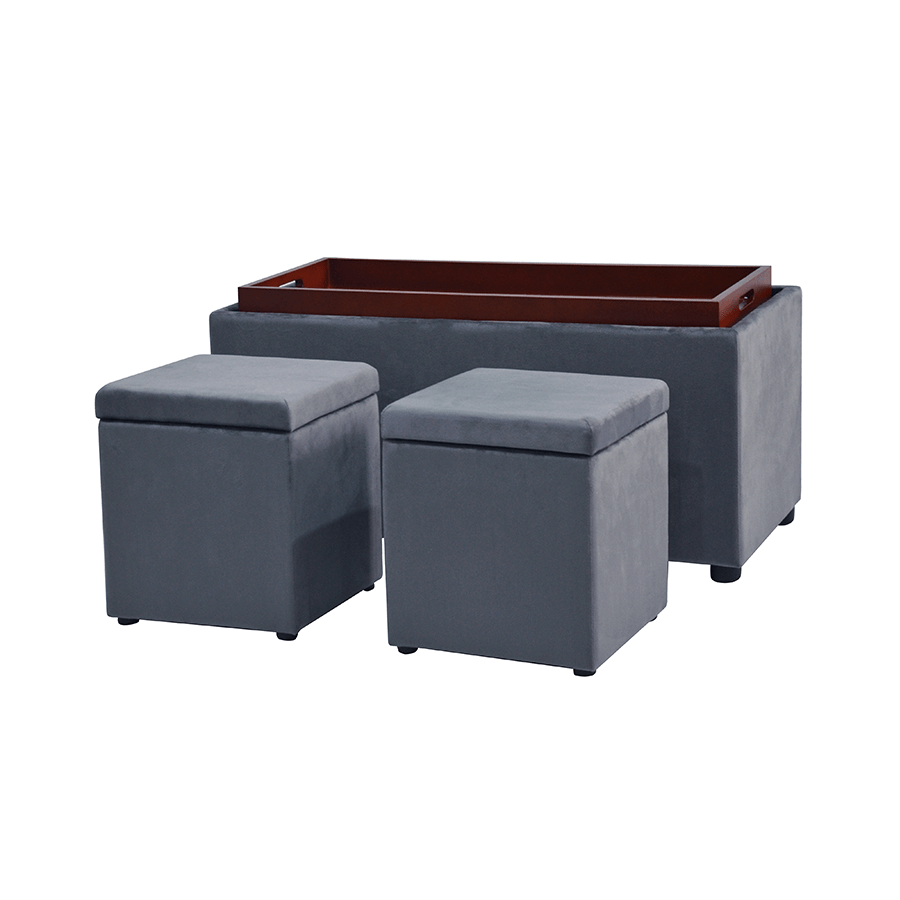 Nico Set of 3 Storage Bench with Ottoman Nico Set of 3 Storage Bench with Ottoman Mandaue Foam