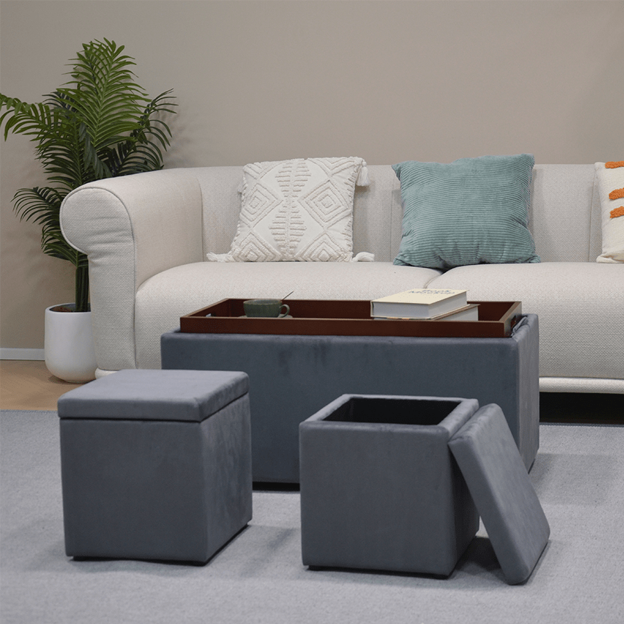 Nico Set of 3 Storage Bench with Ottoman Nico Set of 3 Storage Bench with Ottoman Mandaue Foam