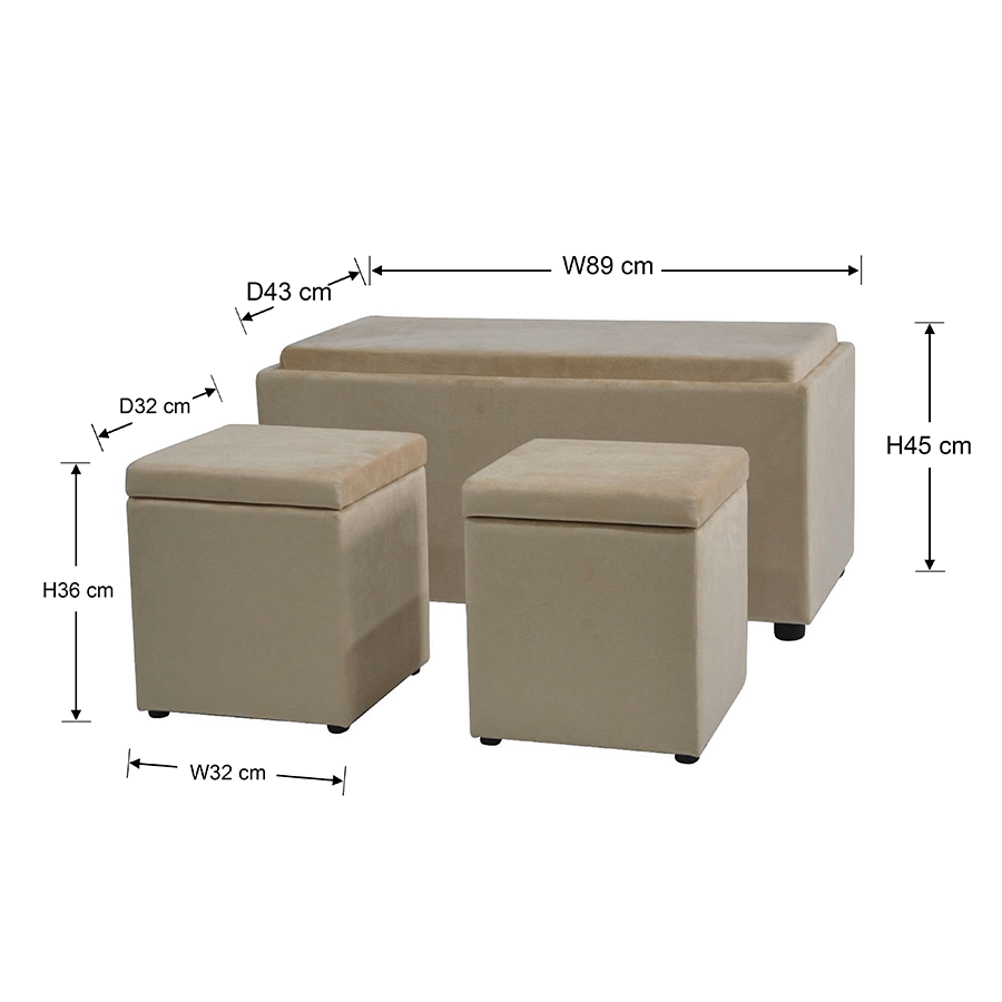 Nico Set of 3 Storage Bench with Ottoman Nico Set of 3 Storage Bench with Ottoman Mandaue Foam