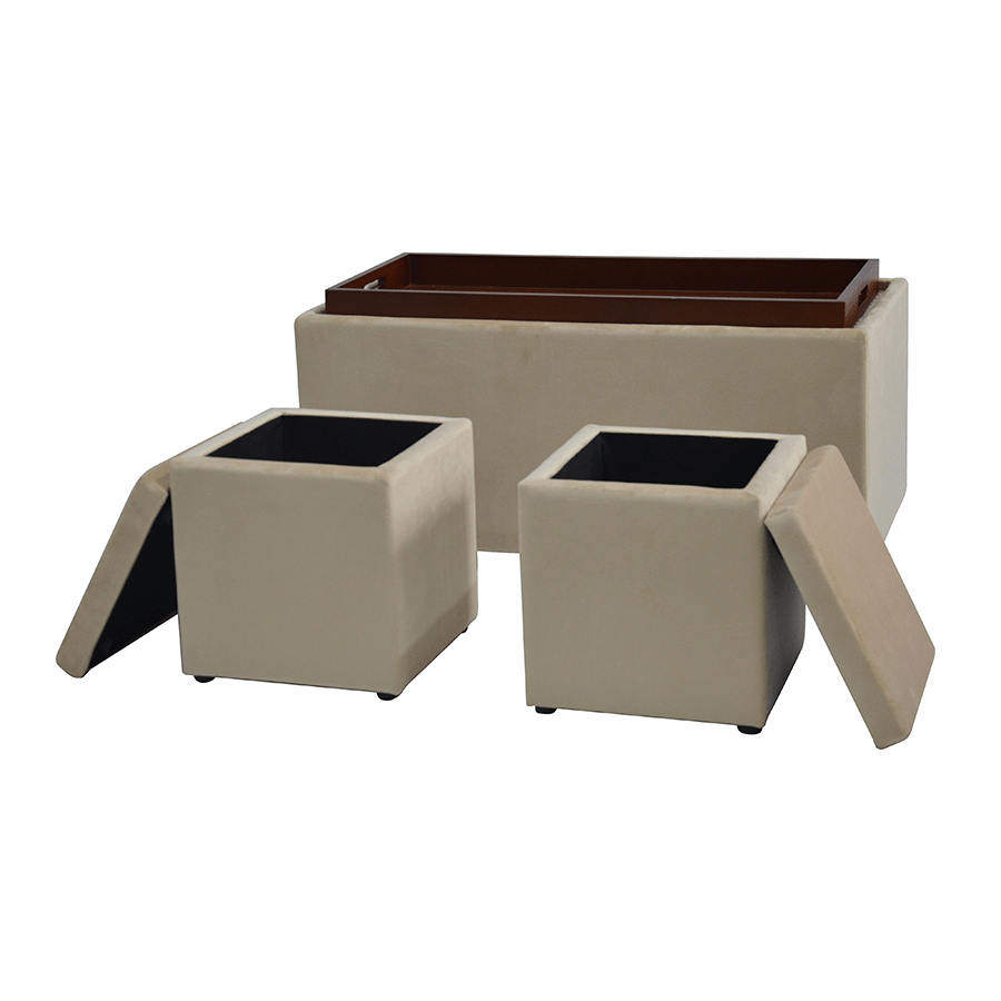 Nico Set of 3 Storage Bench with Ottoman Nico Set of 3 Storage Bench with Ottoman Mandaue Foam